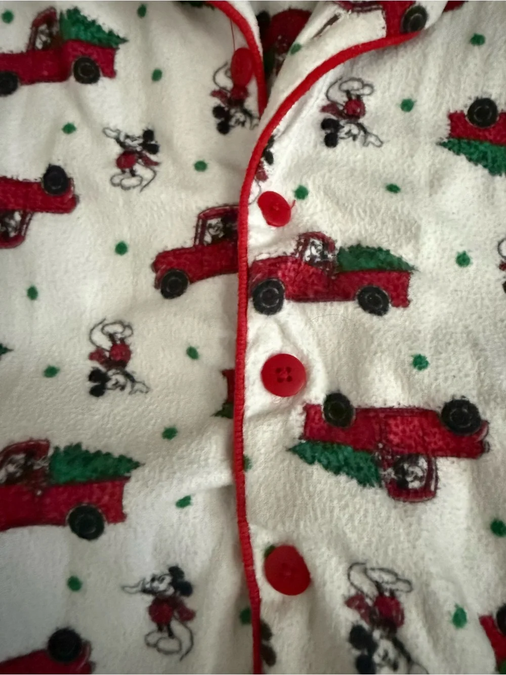 🪼Mickey Red/White Holiday Truck Kids Pajama Set